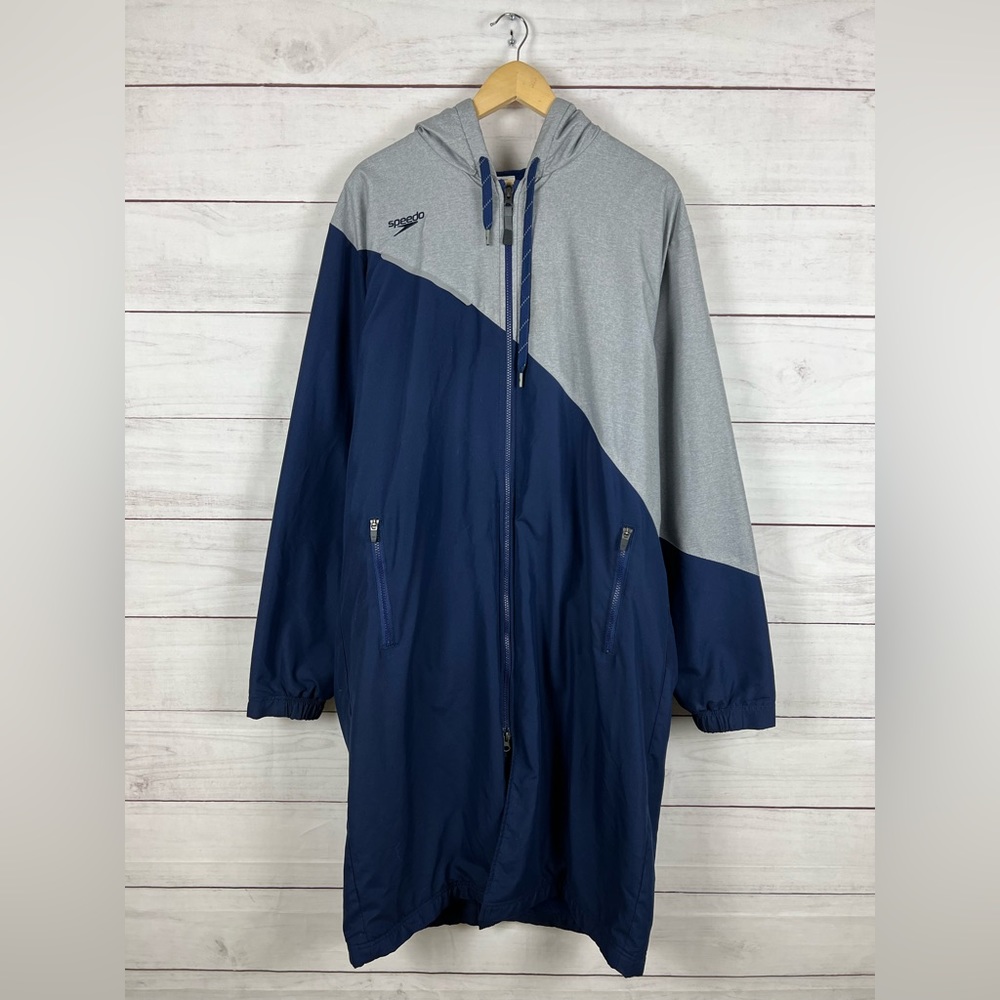 Speedo Men's Two-Tone Hooded Trench Coat